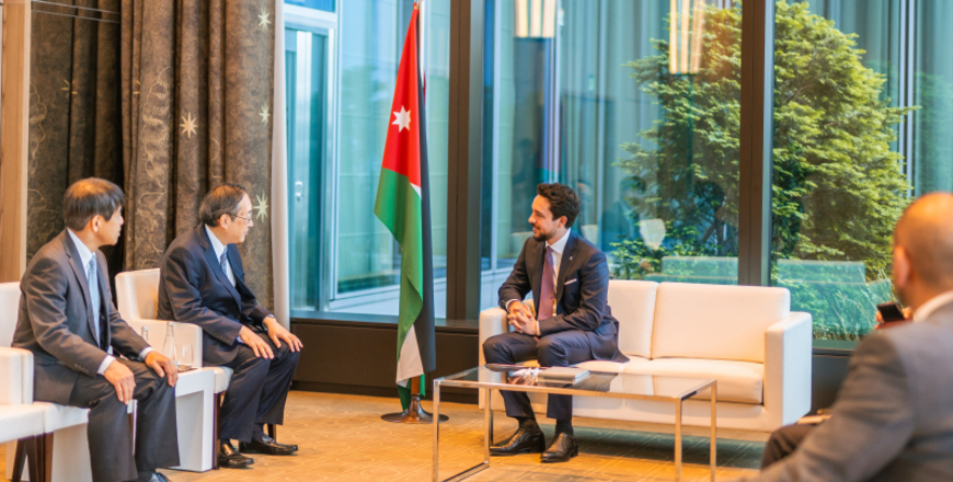 HRH Crown Prince Hussein holds meetings on Thursday in Tokyo to discuss opportunities to enhance economic and investment cooperation between Jordan and Japan (Photo courtesy of Royal Court)